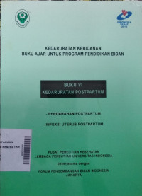 Kedaruratan Kebidanan Buku Ajar Untuk Program Pendidikan Bidan Buku VI Kedaruratan Postpartum